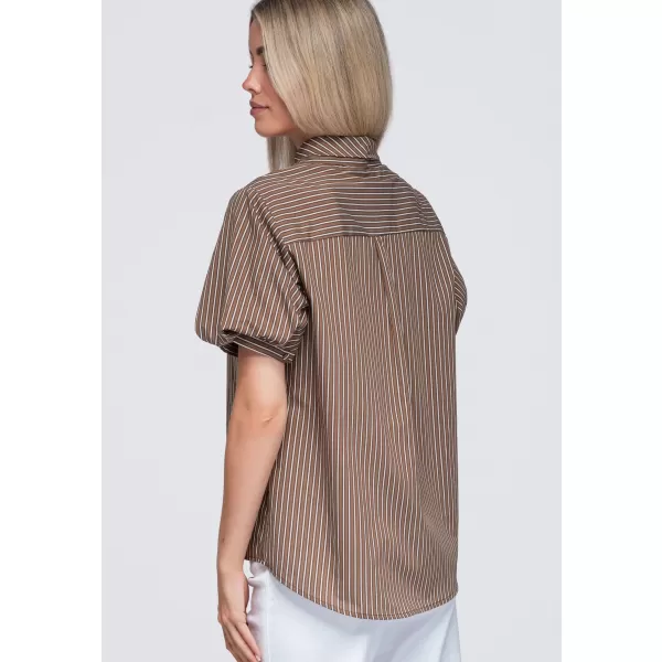  Dámská košile OMBRE OW-SH-E0067 BROWN 