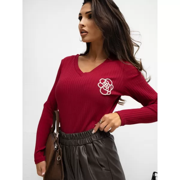  Dámská halenka RUE PARIS RV-BZ-A1057.15P BURGUNDY 