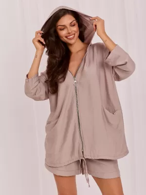 Dámská mikina RUE PARIS IT-BL-10362.24 DARK BEIGE