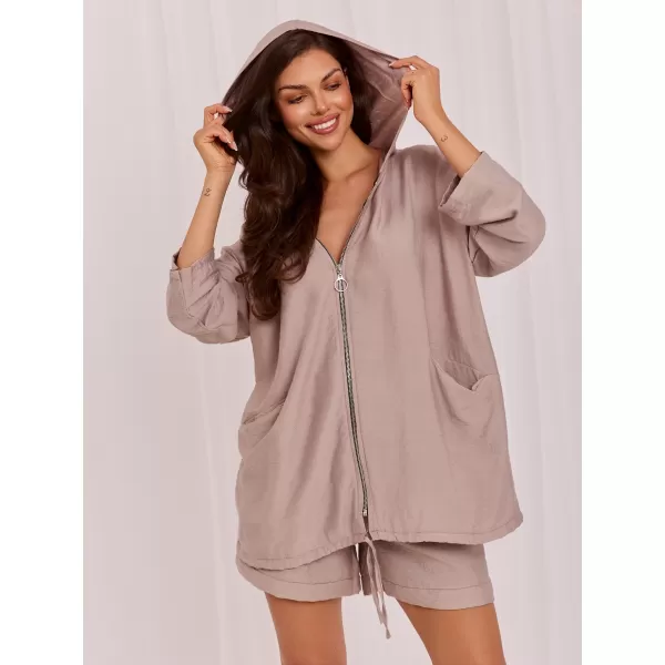  Dámská mikina RUE PARIS IT-BL-10362.24 DARK BEIGE 