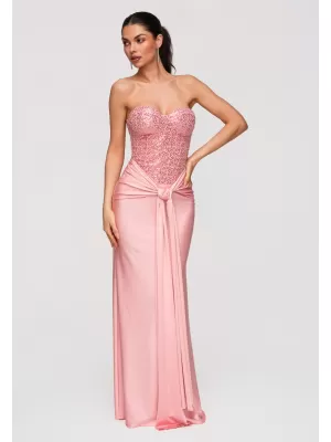 Dámské šaty LARICA LA-OM-DLR349 PINK
