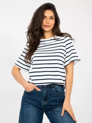 Dámské tričko RUE PARIS RV-TS-A1087.74 WHITE-NAVY