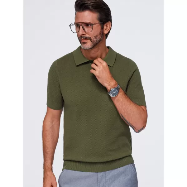  Pánské polo tričko OMBRE OM-POSS-0178 OLIVE 