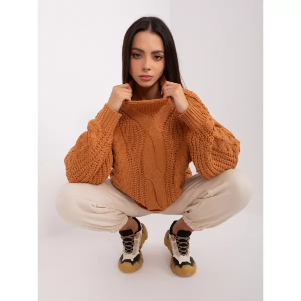  Dámský svetr WOOL FASHION ITALIA AT-SW-2350.91P LIGHT BROWN 