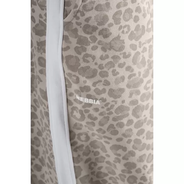  Baggy tepláky s leopardím vzorem NEBBIA PRIMAL 865 CREAM LEOPARD 