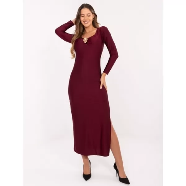 Dámské šaty ITALY MODA IT-SK-21619.97 BURGUNDY 