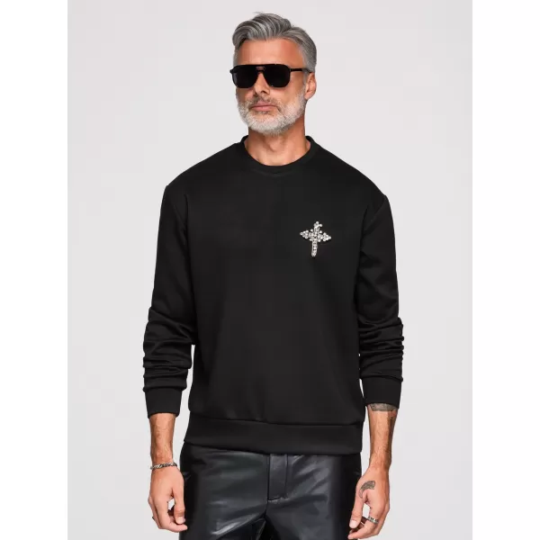  Pánská mikina OMBRE OM-SSNZ-0271 BLACK 