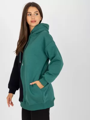 Dámská mikina RUE PARIS RV-BL-8233.32X BLACK AND GREEN