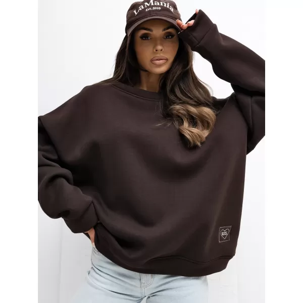  Dámská mikina RUE PARIS RV-BL-A1038.01P DARK BROWN 