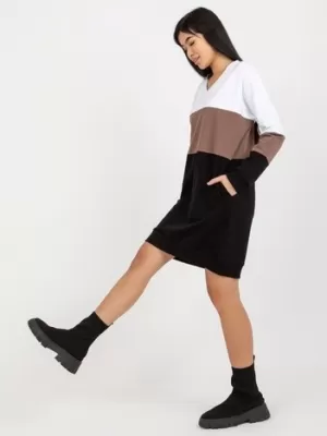 Dámské šaty RUE PARIS RV-SK-8382.04 WHITE-BLACK