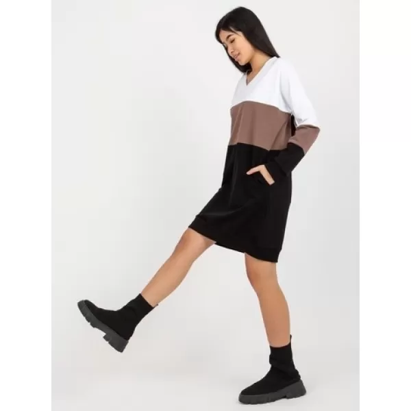  Dámské šaty RUE PARIS RV-SK-8382.04 WHITE-BLACK 