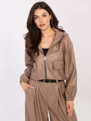 Dámská bunda RUE PARIS IT-KR-FL9729.15P DARK BEIGE