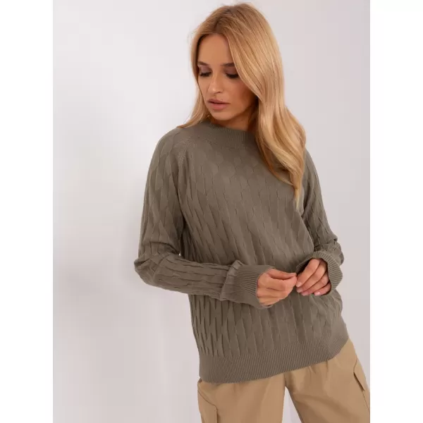  Dámský svetr WOOL FASHION ITALIA AT-SW-2326.37X KHAKI 