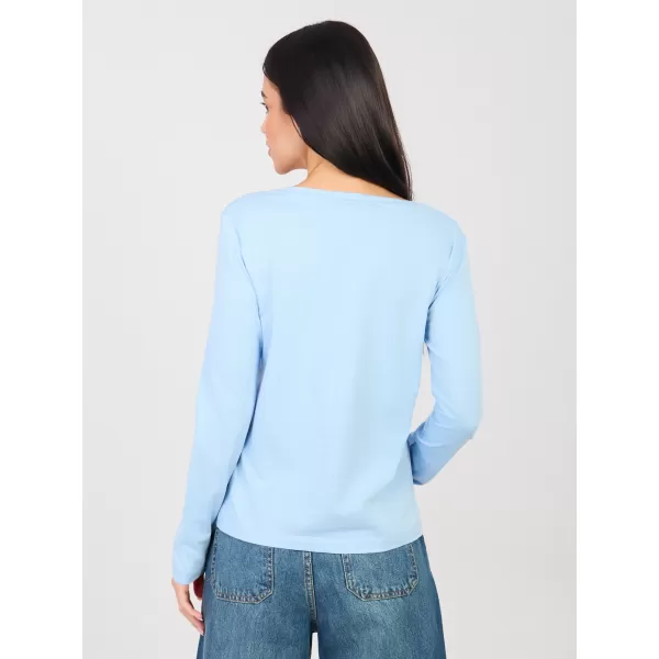  Dámské triko RUE PARIS RV-BZ-A1093.77 LIGHT BLUE 