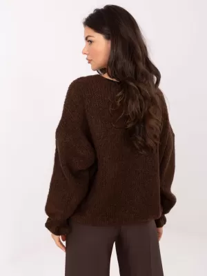 Dámský svetr RUE PARIS MI-SW-0904.82 DARK BROWN