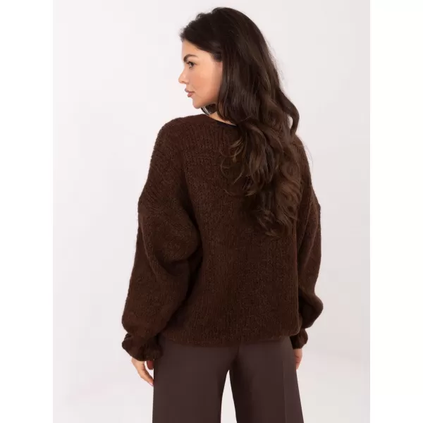  Dámský svetr RUE PARIS MI-SW-0904.82 DARK BROWN 