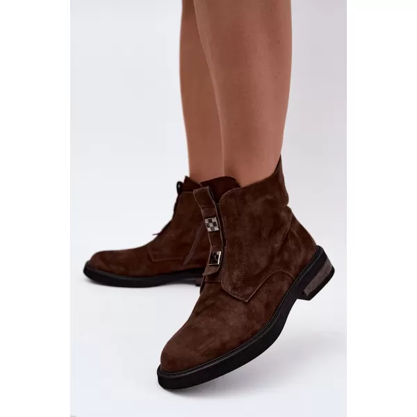  Dámské kotníkové boty D&A CR62-3335 BROWN 