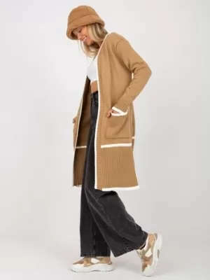 Dámský svetr RUE PARIS LC-SW-0340.42P DARK BEIGE