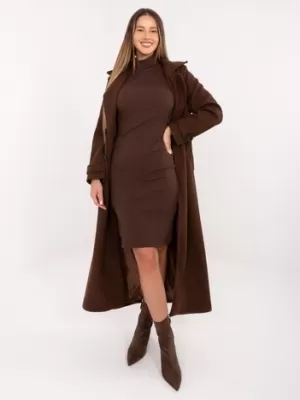 Dámské šaty RUE PARIS RV-SK-A1048.83 DARK BROWN