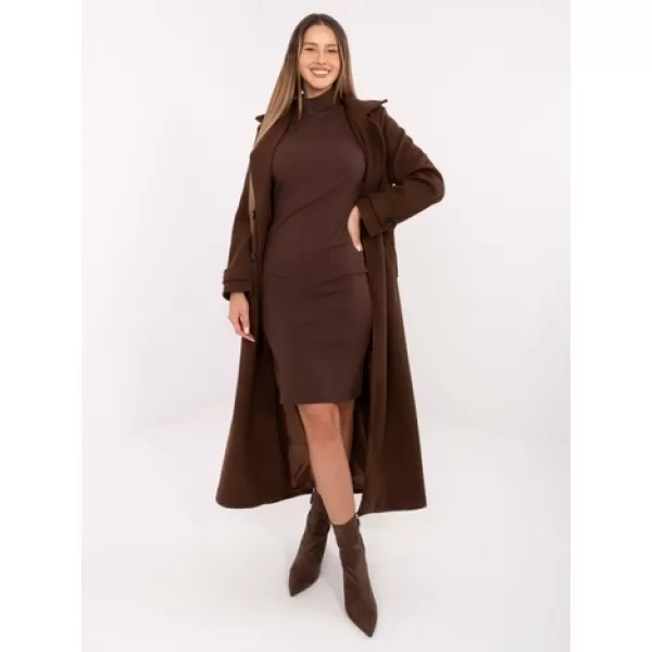  Dámské šaty RUE PARIS RV-SK-A1048.83 DARK BROWN 
