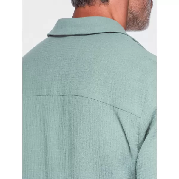  Pánská košile OMBRE OM-SHSS-0223 PASTEL GREEN 