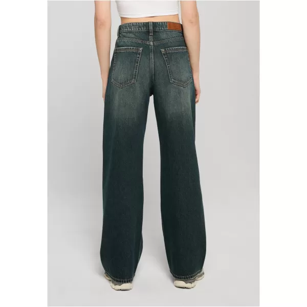  Dámské kalhoty URBAN CLASSICS TB8141 DEEP MID BLUE DIRTY WASHED 