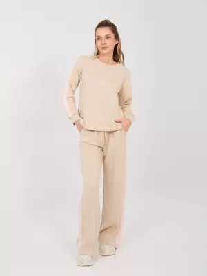Dámská tepláková souprava RUE PARIS IT-KMPL-22211.31 BEIGE
