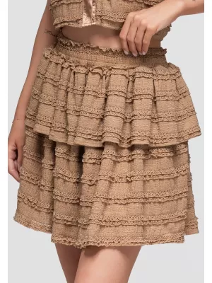 Dámská sukně OMBRE OW-GL-E0014 TAUPE