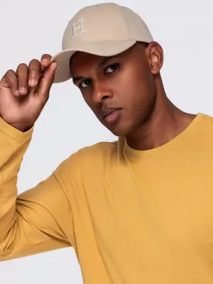 Pánské tričko OMBRE OM-LSBL-0142 MUSTARD