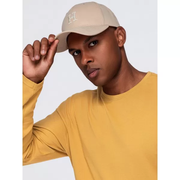  Pánské tričko OMBRE OM-LSBL-0142 MUSTARD 