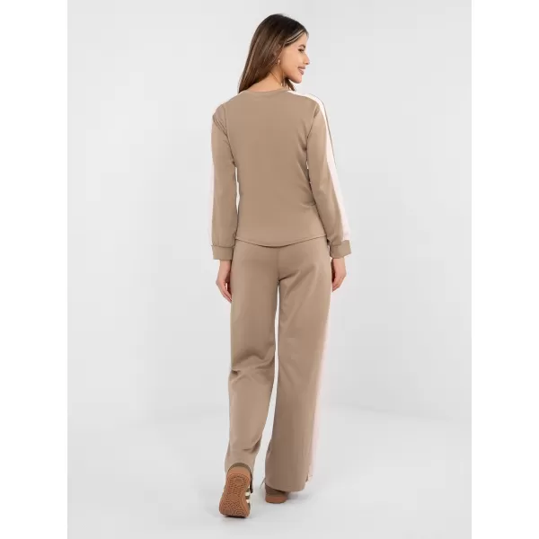  Dámská tepláková souprava RUE PARIS IT-KMPL-22211.32 DARK BEIGE 
