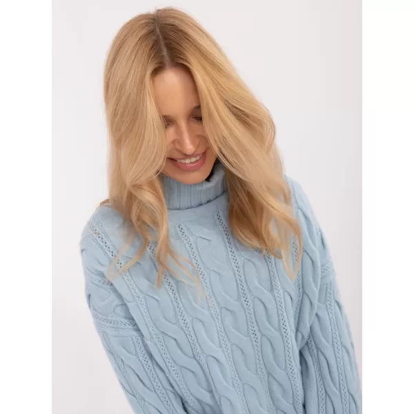  Dámský svetr WOOL FASHION ITALIA AT-SW-23445.00 LIGHT BLUE 