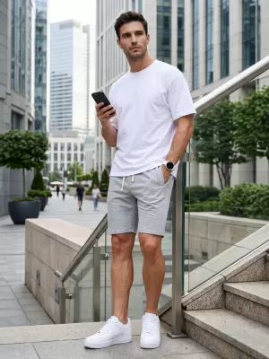 Pánské kraťasy DSTREET SVĚTLE ŠEDÁ