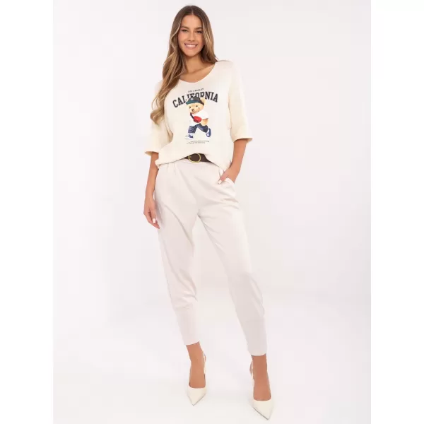  Dámské kalhoty ITALY MODA DHJ-SP-20316.16 LIGHT BEIGE 