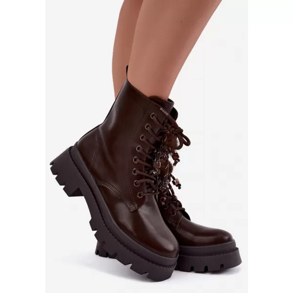  Dámské kotníkové boty BOTO QH7838 CHOCOLATE 