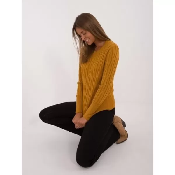  Dámský svetr WOOL FASHION ITALIA AT-SW-2338-2.00 DARK YELLOW 