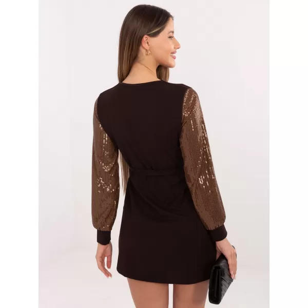  Dámské šaty ITALY MODA MI-SK-67634.99 DARK BROWN 