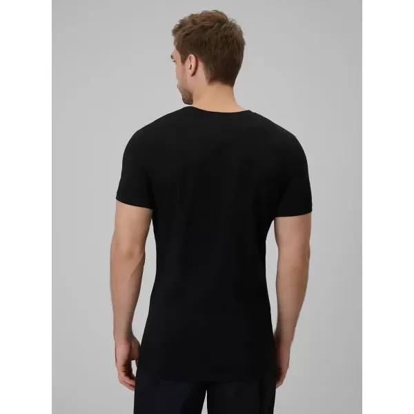  Pánské triko 4F 4FWAW25TTSHM2401 DEEP BLACK 