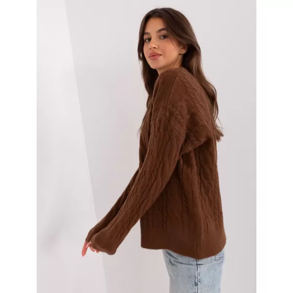  Dámský svetr WOOL FASHION ITALIA AT-SW-2335-1.68P BROWN 
