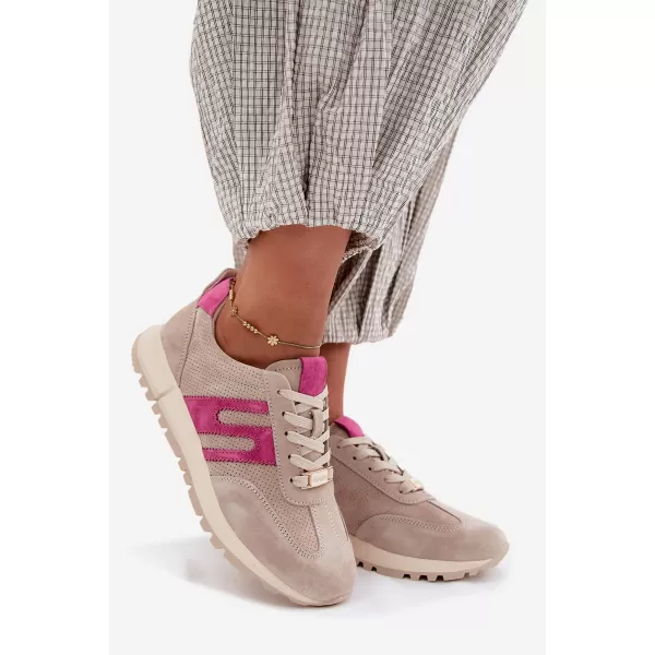  Dámské tenisky BOTO GD-XW-1054 BEIGE/FUCHSIA 