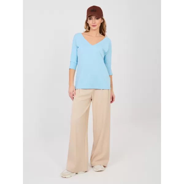  Dámská halenka RUE PARIS RV-BZ-A1189.24 LIGHT BLUE 
