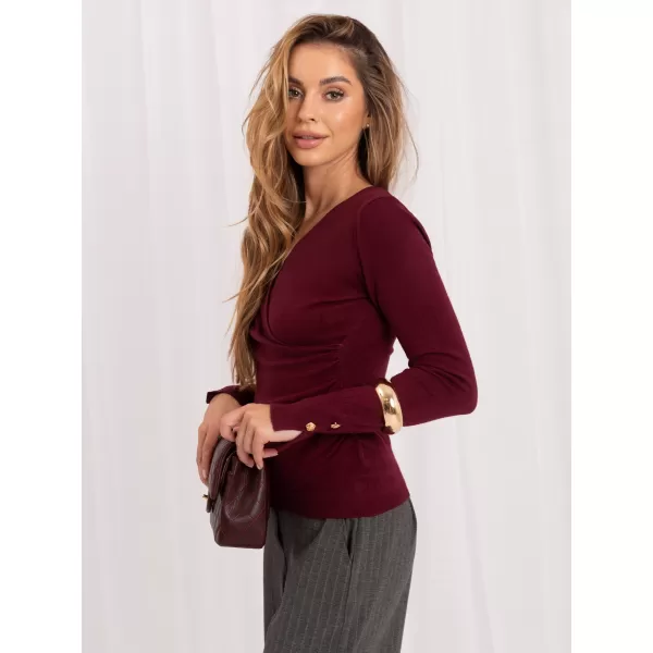  Dámský svetr ITALY MODA IR-SW-QF8670-1.78 BURGUNDY 