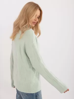 Dámský svetr WOOL FASHION ITALIA AT-SW-2342-1.35 PISTACHIO