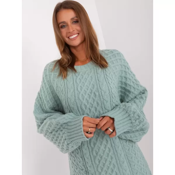  Dámské pletené šaty WOOL FASHION ITALIA AT-SW-2367-2.64P MINT 