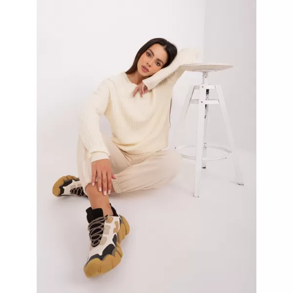  Dámský svetr WOOL FASHION ITALIA AT-SW-2338.14P LIGHT BEIGE 