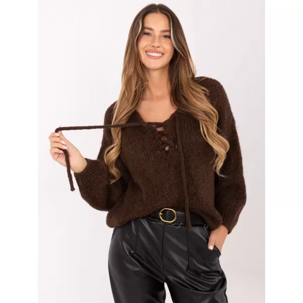  Dámský svetr ITALY MODA MI-SW-0919.18 BROWN 