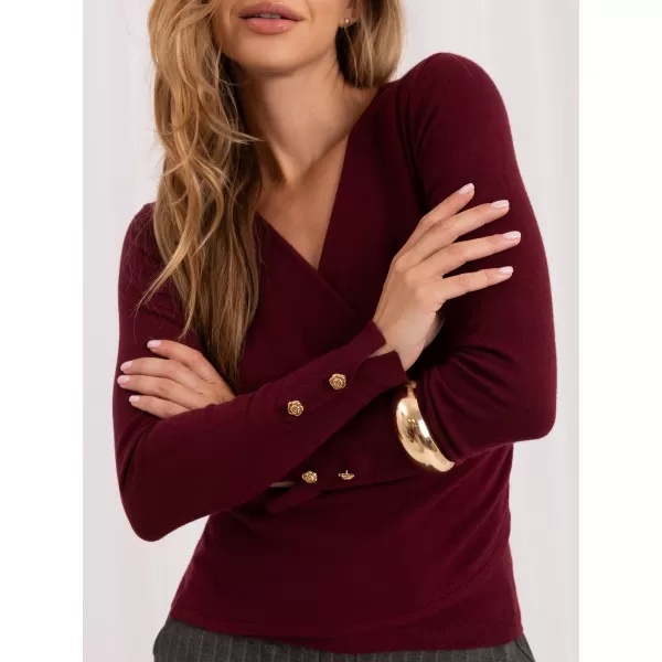  Dámský svetr ITALY MODA IR-SW-QF8670-1.78 BURGUNDY 