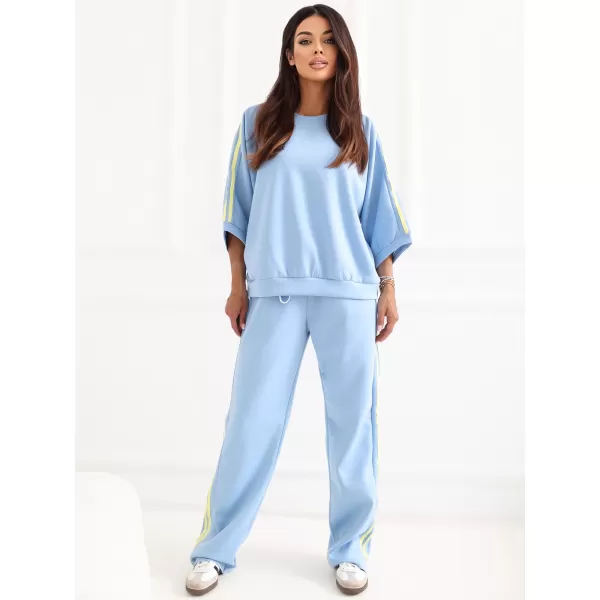  Dámská tepláková souprava RUE PARIS IT-KMPL-22215.77 LIGHT BLUE 