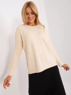 Dámský svetr WOOL FASHION ITALIA AT-SW-2335.27 ECRU