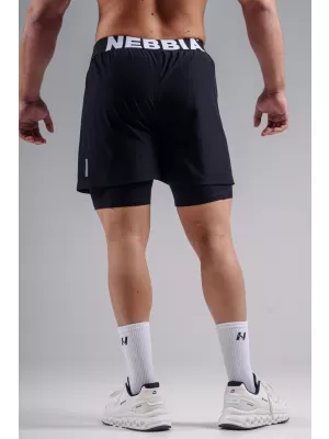Double-Layer tréninkové šortky NEBBIA PRIMAL 878 BLACK